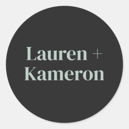 Eleganter Minimal Moderner Hochzeitsplatz Runder Aufkleber