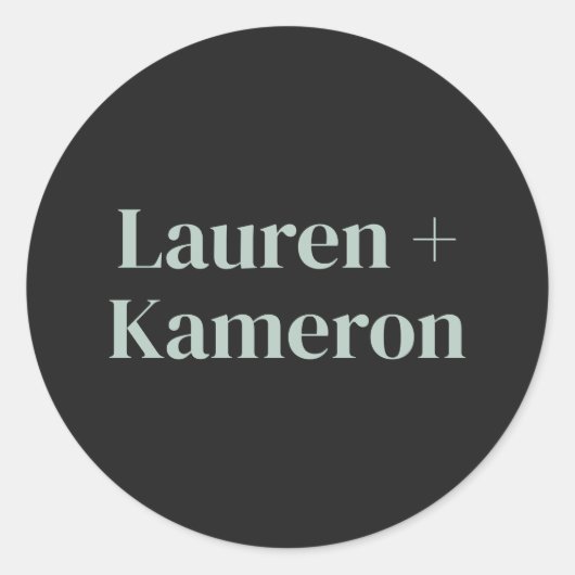 Eleganter Minimal Moderner Hochzeitsplatz Runder Aufkleber (Vorderseite)