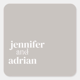 Eleganter Minimal Moderner Platz für Hochzeiten Quadratischer Aufkleber
