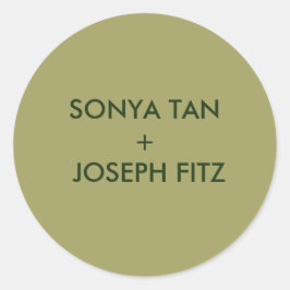 Eleganter Minimal Moderner Platz für Hochzeiten Runder Aufkleber