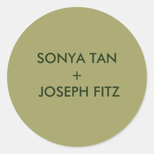 Eleganter Minimal Moderner Platz für Hochzeiten Runder Aufkleber (Vorderseite)