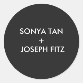 Eleganter Minimal Moderner Platz für Hochzeiten Runder Aufkleber