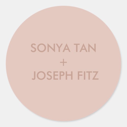 Eleganter Minimal Moderner Platz für Hochzeiten Runder Aufkleber (Vorderseite)