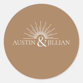 Eleganter Minimal Moderner Platz für Hochzeiten Runder Aufkleber