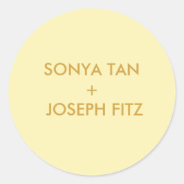 Eleganter Minimal Moderner Platz für Hochzeiten Runder Aufkleber