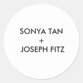 Eleganter Minimal Moderner Platz für Hochzeiten Runder Aufkleber