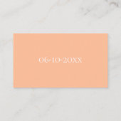 Eleganter Minimal Peach Wedding Website Informatio Begleitkarte (Rückseite)