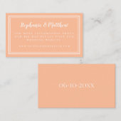 Eleganter Minimal Peach Wedding Website Informatio Begleitkarte (Vorne/Hinten)