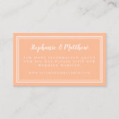 Eleganter Minimal Peach Wedding Website Informatio Begleitkarte (Vorderseite)