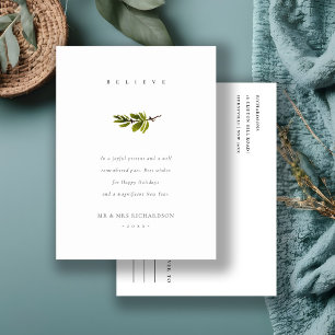 Eleganter Minimal Pine Branch Weihnachten glauben