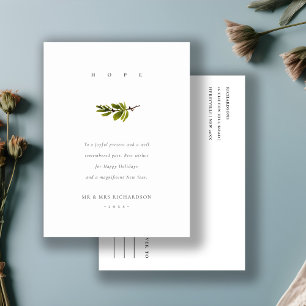 Eleganter Minimal Pine Branch Weihnachtsfest Feiertagspostkarte