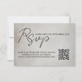 Eleganter Minimal QR Code Hochzeit RSVP Response C (Vorderseite)