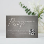 Eleganter Minimal QR Code Hochzeit RSVP Response C (Stehend Vorderseite)