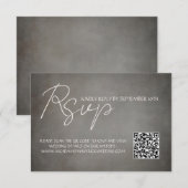 Eleganter Minimal QR Code Hochzeit RSVP Response C Karte (Vorne/Hinten)