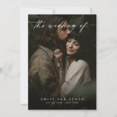 Eleganter Minimal QR Code Modernes Foto Hochzeit Einladung (Vorderseite)