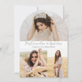 Eleganter Minimal Quinceñera 3 Foto Mis Quince Einladung (Rückseite)