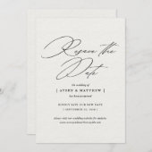 Eleganter Minimal Resave the Date Wedding Ankündigung (Vorne/Hinten)