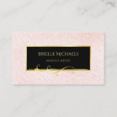 Eleganter Minimal Rosa und Black Makeup Artist Visitenkarte (Vorderseite)