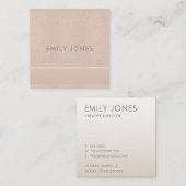ELEGANTER MINIMAL-ROSE-GOLD QUADRATISCHE VISITENKARTE (Vorne/Hinten)