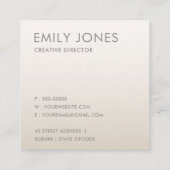 ELEGANTER MINIMAL-ROSE-GOLD QUADRATISCHE VISITENKARTE (Rückseite)