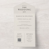 Eleganter Minimal Sand in einer Hochzeitsfeier All In One Einladung (Innen Boden)