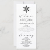 Eleganter Minimal Schwarz und Weiß mit Schneeflock (Vorderseite)