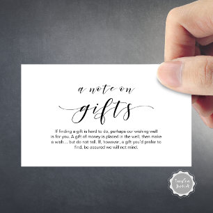 Eleganter Minimal, Schwarzer Schriftart, Ein Hinwe Begleitkarte