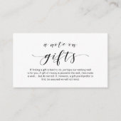 Eleganter Minimal, Schwarzer Schriftart, Ein Hinwe Begleitkarte (Vorderseite)