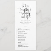 Eleganter Minimal-Script QR Code Hochzeitsflat Programm (Vorderseite)