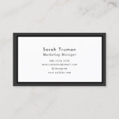 Eleganter Minimal Senior Partner Grau und schwarz Visitenkarte (Rückseite)