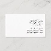 Eleganter Minimal Texture White Black Consultant Visitenkarte (Rückseite)