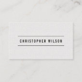 Eleganter Minimal Texture White Black Consultant Visitenkarte (Vorderseite)