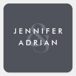 Eleganter Minimal Tintenfisch Tinte Moderne Hochze Quadratischer Aufkleber