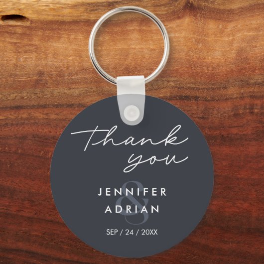 Eleganter Minimal Tintenfisch Tinte Moderner Hochz Schlüsselanhänger (Vorderseite)