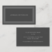 Eleganter Minimal Triple Frame Gray Visitenkarte (Vorne/Hinten)