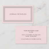 Eleganter Minimal Triple Frame Rosa Visitenkarte (Vorne/Hinten)