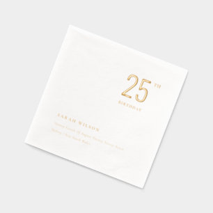 Eleganter Minimal Typografie Custom Geburtstag Servietten Mit Folie