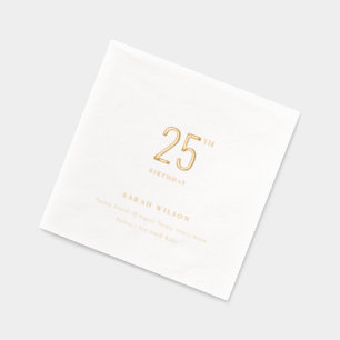 Eleganter Minimal Typografie Custom Geburtstag Servietten Mit Folie