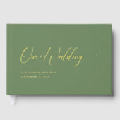 Eleganter Minimal Unser Hochzeitsgolden Gästebuch (Vorderseite)