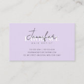 Eleganter Minimal Violet Trendy HairStylist QR Cod Visitenkarte (Vorderseite)