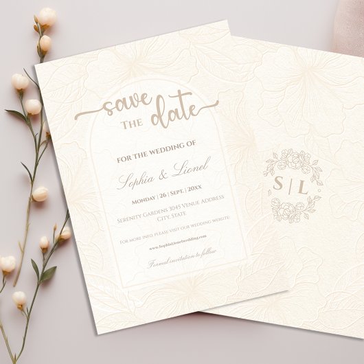 Eleganter Minimal von White Wedding Save The Date