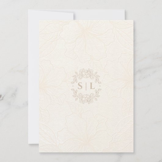 Eleganter Minimal von White Wedding Save The Date (Rückseite)