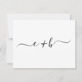 Eleganter Minimal White Black Monogram Wedding RSV RSVP Karte (Rückseite)