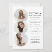 Eleganter Minimal White Foto Typografy Abschluss Einladung (Rückseite)