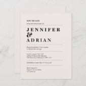Eleganter Minimal White Modern Wedding rettet das (Vorne/Hinten)