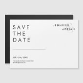 Eleganter Minimal White Modern Wedding rettet das Magnetkarte (Vorne/Hinten)