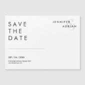 Eleganter Minimal White Modern Wedding rettet das Magnetkarte (Vorderseite)