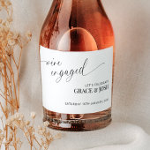 Eleganter Minimal Wir sind Verlobte Engagement Par Schaumweinetikett