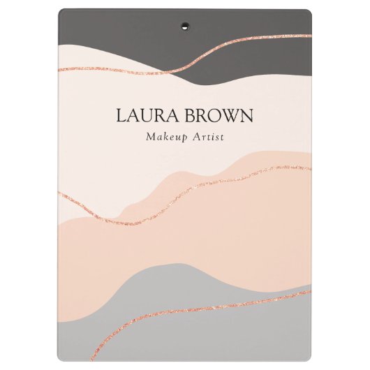 Eleganter, minimaler abstrakter Rose Gold Glitzer Klemmbrett (Rückseite)