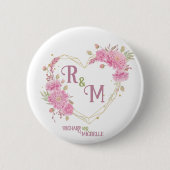 Eleganter minimaler Chic Initialbuchstabenname Mon Button (Vorderseite)